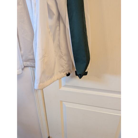 LaSalle Men's Windbreaker Sz XL. White/Green. Rain Hood folded in collar. NWT. - Picture 7 of 10